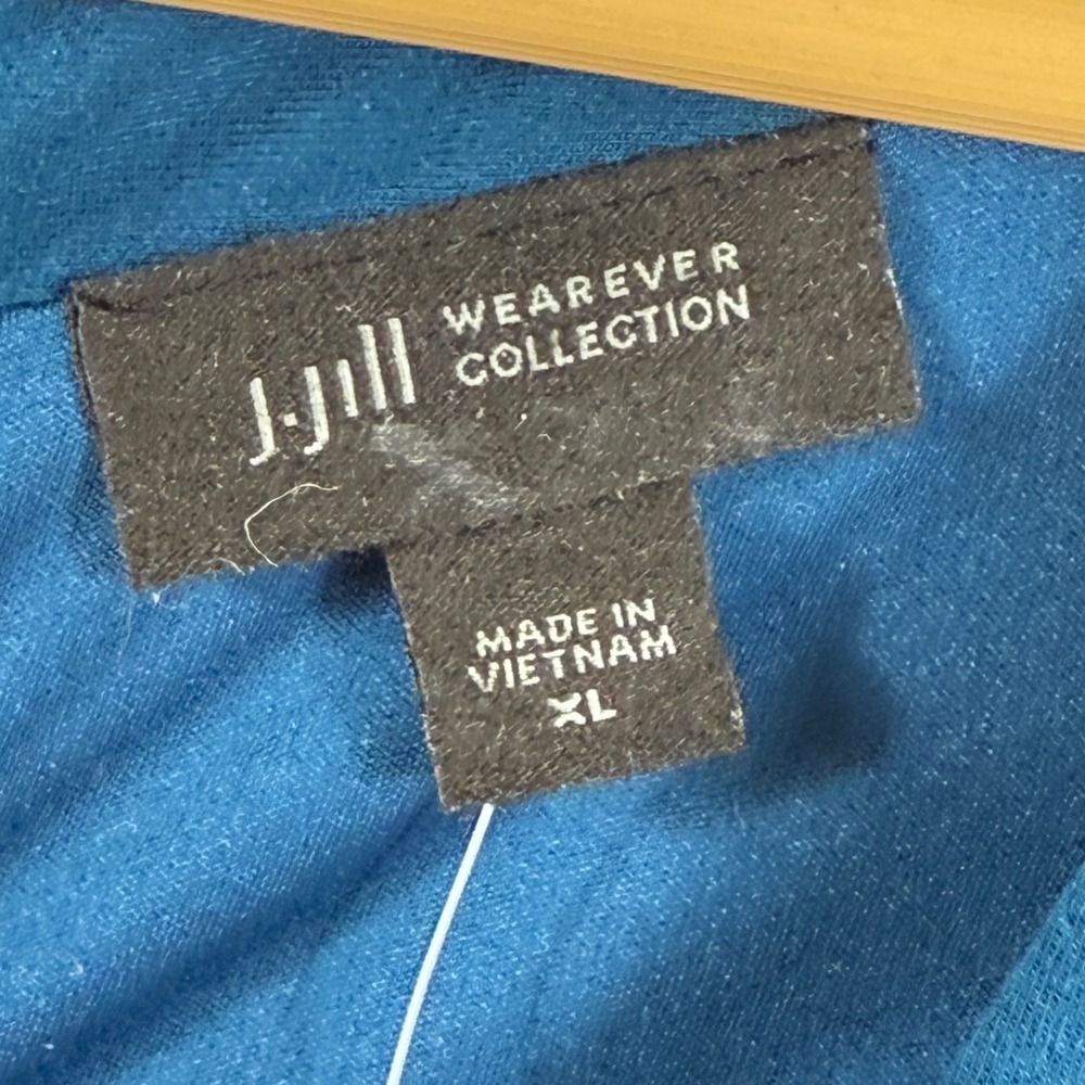 J. Jill Dress Womens XL Atlantic Blue Faux Wrap Short Sleeve Wearever Minimalist - Picture 8 of 9